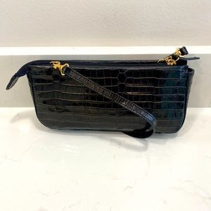 DNKY Black Leather shoulder purse.